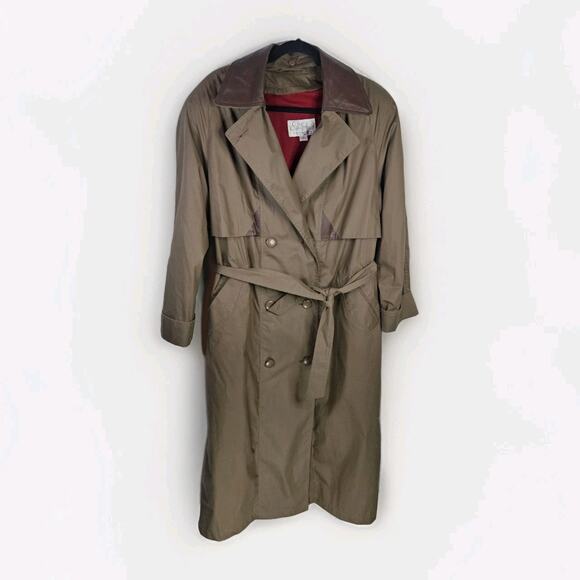 Vtg Coat Collectibles Tan Trench Womans Sz 12 Vintage Professional Preppy Beige - Picture 1 of 11